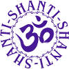 Calligraphy OM shanti shanti shanti - circle 1