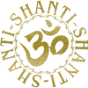 Calligraphy OM shanti shanti shanti - circle 3