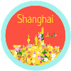 Sticker Shanghai red yellow