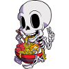 Kawaii Japanese Ramen Skeleton Halloween Anime Foo