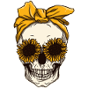 Sunflower skull skeleton neckerchief Halloween