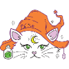 Halloweenkatze Hexenhut