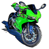 Sport Motorcycle Green