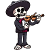 Mariachi Skeleton Playing The Violin