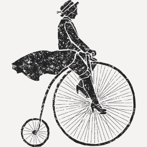Frau auf Hochrad | Woman on a Penny-Farthing