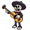Mariachi Skeleton Playing The Guitar