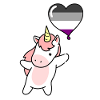 Einhorn Herzballon Asexual Pride
