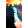 Waterfall Sunset