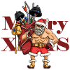 Funny Santa Claus bodybuilder.