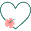 Hibiscus Heart Outline Frame