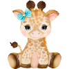 Süße Giraffenfigur mit blauer Schleife