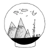 Snow globe mountains