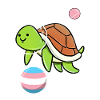 Turtle Astronaut Trans Pride