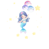 Space Mermaid Floating With Balloons
