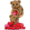 Cute bear hearts overflowing