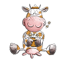 Vache avec des fleurs