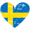 Drapeau Coeur Suède Drapeau