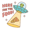 UFO alieno carino qui per la pizza del cibo