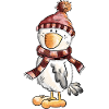 Winter bird with scarf