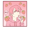 Femboy Anime Boy Baka Drinking Strawberry Milk