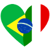 Flag Heart Brasil Italia Flag