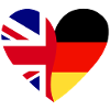 Flag Heart Britain Germany Flag