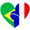 Flag Heart Brasil France Flag