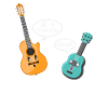 Guitare ukulélé père