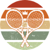 Retro Sunset TennisSchläger & Ball