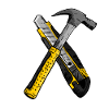 Hammer und cuttermesser
