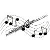Flute notes and black music score