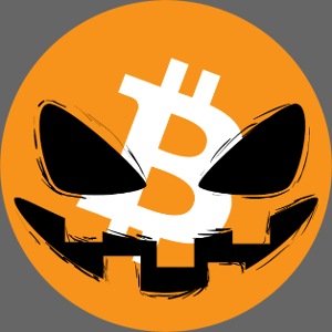 Bitcoin Halloween Kryptowährung Kürbis Gesicht