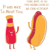 viande de ketchup drôle drôle en disant blague sur la nourriture