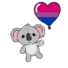 Koala Herzballon Bisexual Pride