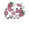 Kawaii Jordbær Ko Crazy Cow Lady Farm,