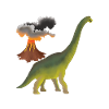 Dino and volcano