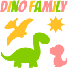 Dino family (dinosaurs, sun)