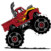 Monster Truck,, Flames, Truck, Monster, Stunt