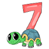 7 years old - 7th birthday - turtle motif
