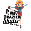 Skater Girl Rides Inliner Skates