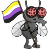 Nonbinary Pride Stubenfliege Im Weltraum