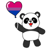 Panda Bisexual Pride Heart Balloon