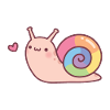 Cute Snail Rainbow Shell Doodle