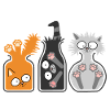 Cats in bottles