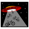 Aliens Love Bikes Sticker