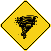 Tornado warning sign