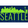 Seattle Skyline Bright Green Silhouette