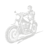 Motorradfahrer Skellett