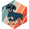 Dachshund Teckel Retro Motif