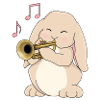 Cute Rabbit Trumpet Player